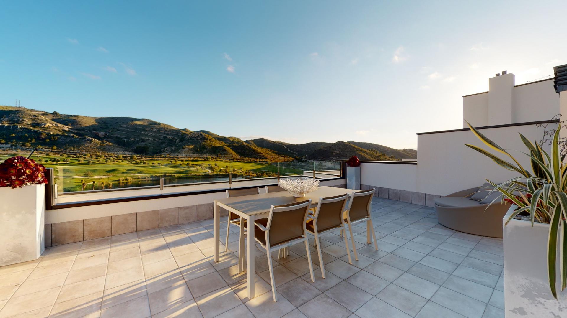 Maisonette-Apartments in der obersten Etage mit herrlichem Blick auf das Golfresort in Medvilla Spanje