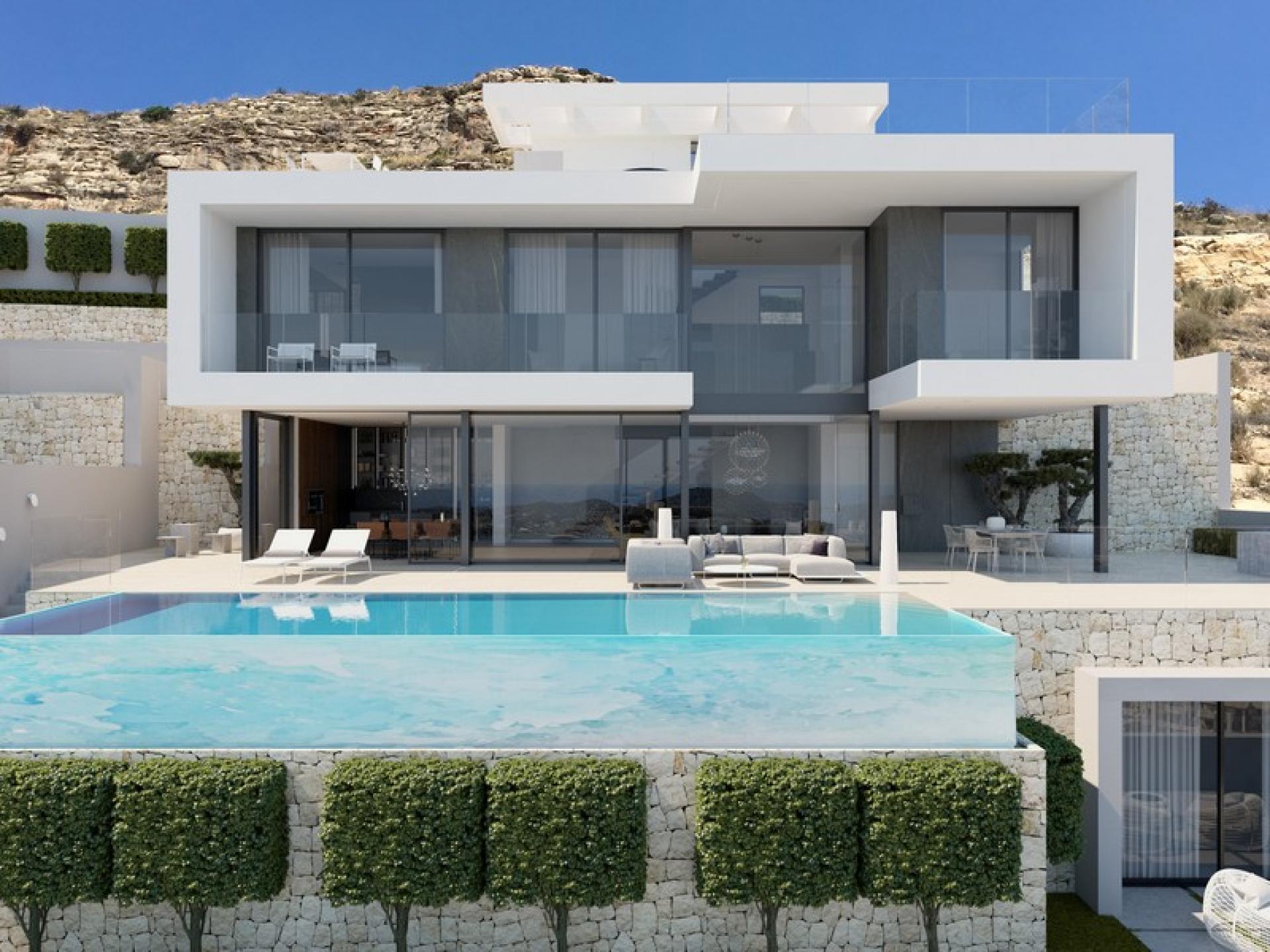 Super-Deluxe-Villa mit herrlichem Meerblick in Finestrat in Medvilla Spanje